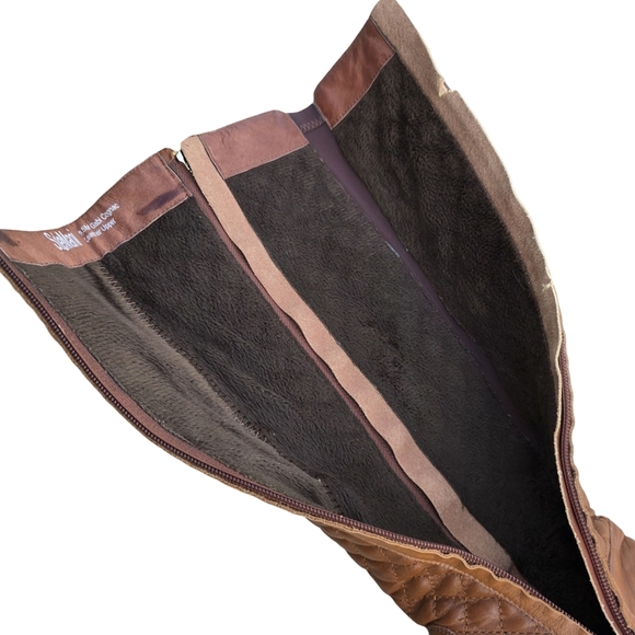 Sole Mani Women's Quilted Gabi Leather Boot In Cognac, Size 9.5M - Picture 8 of 16